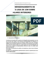 Predimensionamiento de Puente Losa de 32m Sobre Pilares Interiores