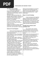 Control Systems and Automatic Control