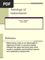 Aetiology of Malocclusion