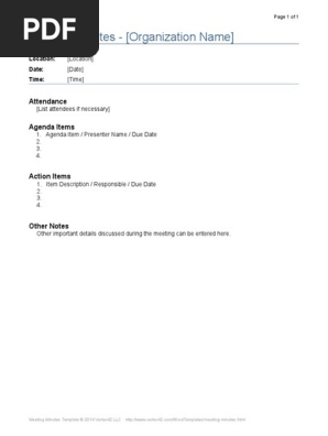 Meeting Minutes Basic