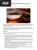 Benefícios de Tomar Diariamente Uma Colher de Canela e Mel.