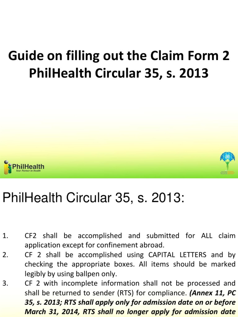 Filling Out PhilHealth Claim Form 2 | PDF | Health Economics | Health ...