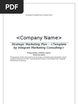 Strategic Marketing Plan - Template