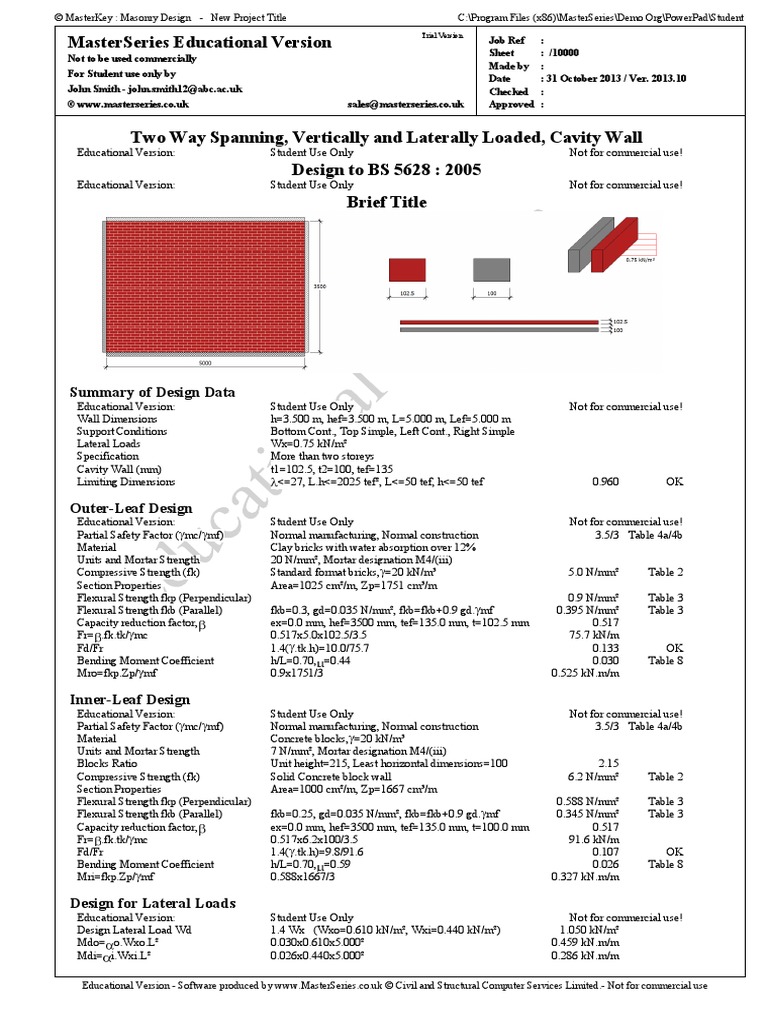 MasterSeries Student Masonry Retaining Etc | PDF | Beam
