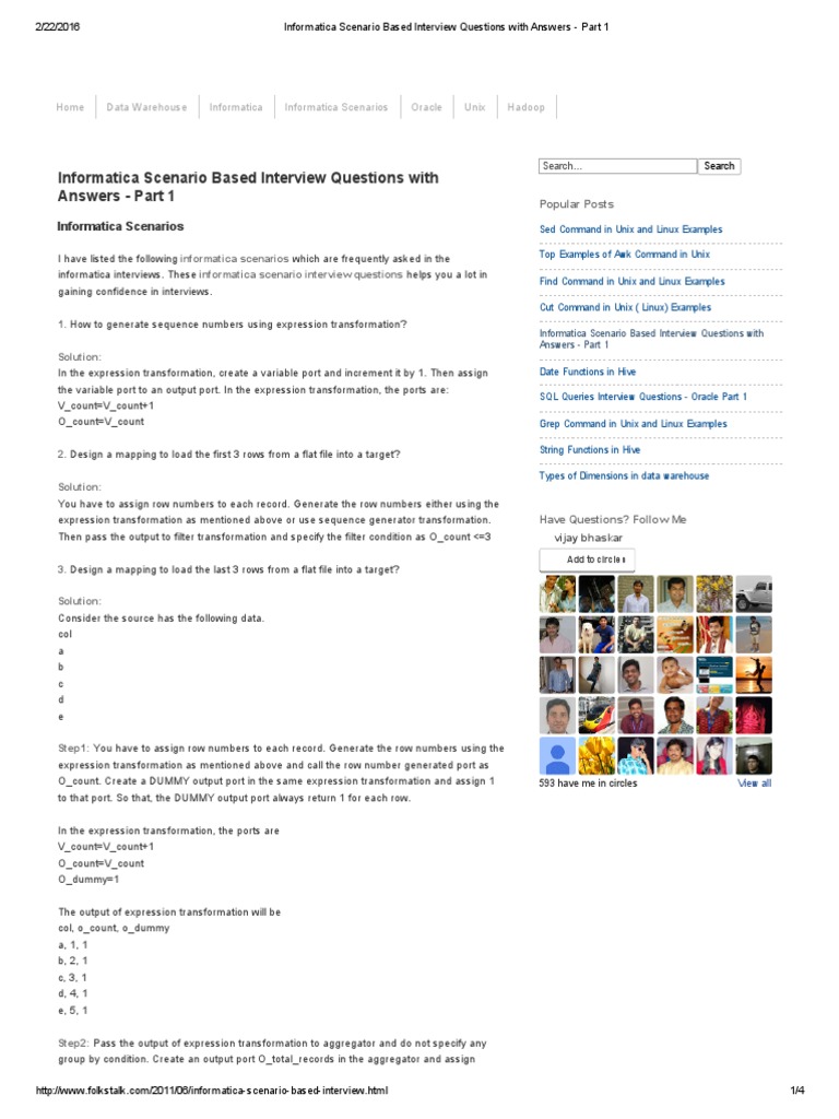 Informatica Scenario-Based Interview Q&A | PDF | C (Programming ...