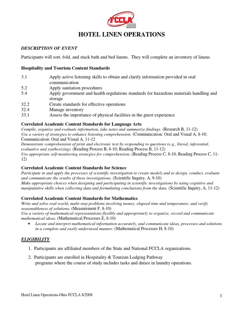 Hotel Linen Operations Final PDF Scientific Method Linens
