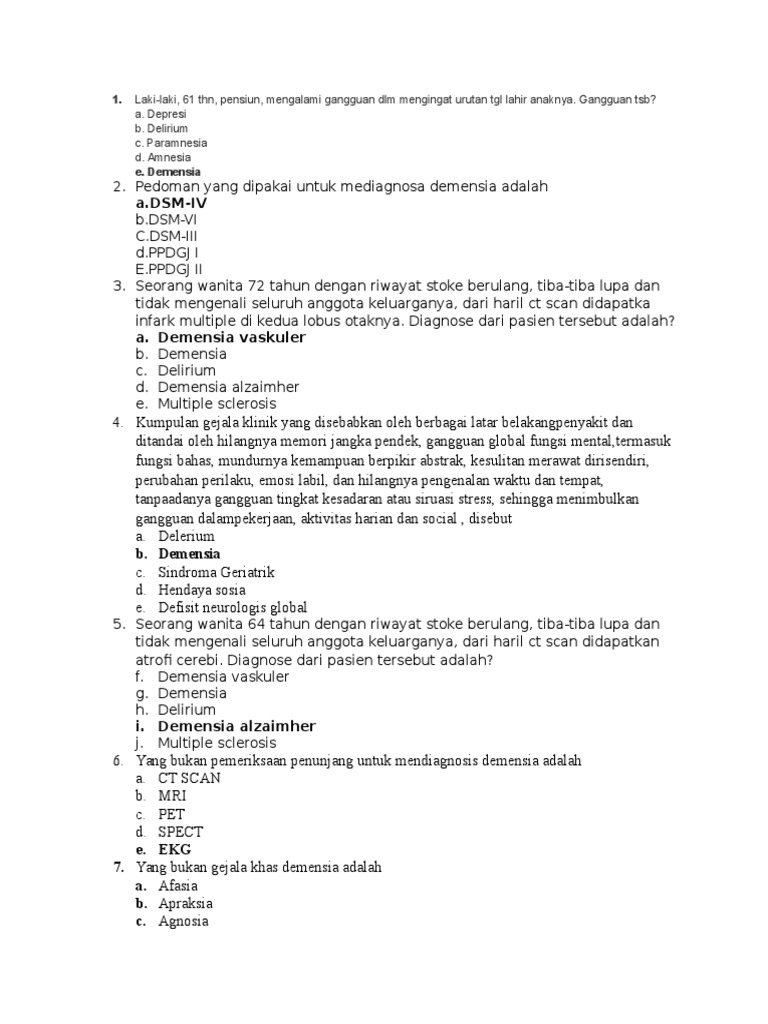 Soal Demensia