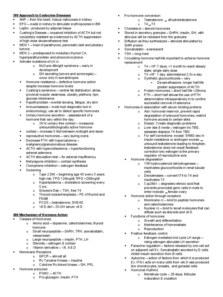 Endocrine Disease Overview and Mechanisms | PDF | Thyroid | Hypothyroidism