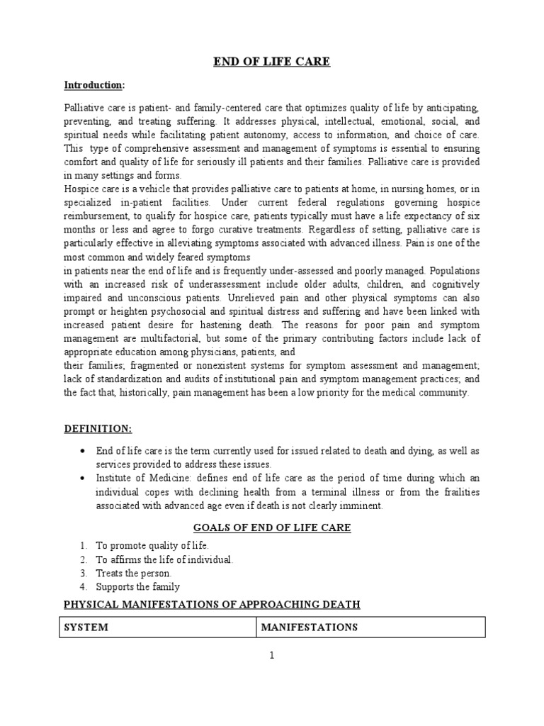 End of Life Care | Download Free PDF | Palliative Care | Terminal Illness