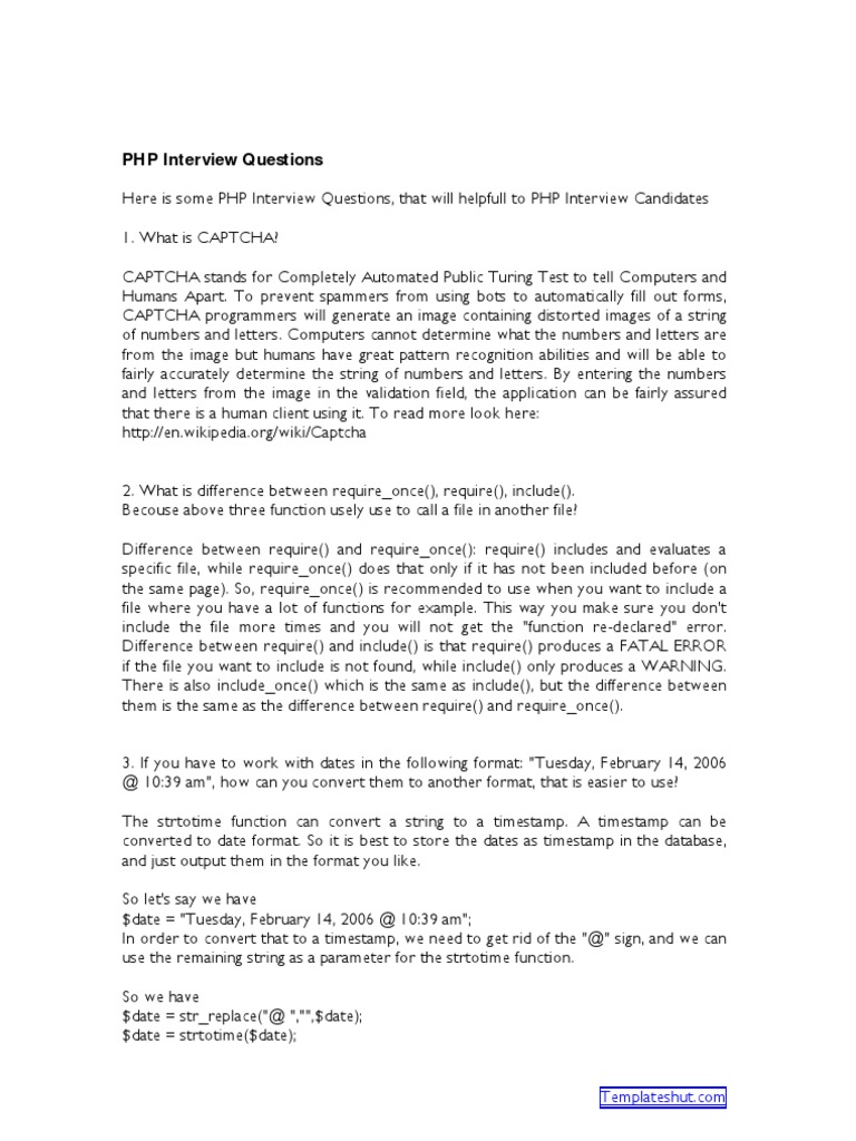 PHP Interview Questions and Answers | PDF