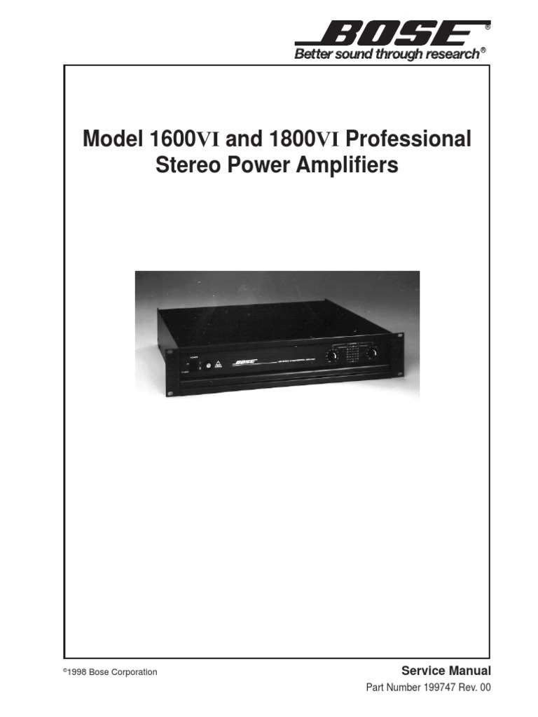 Bose 1600VI 1800VI Profesional Service Manual | PDF | Amplifier