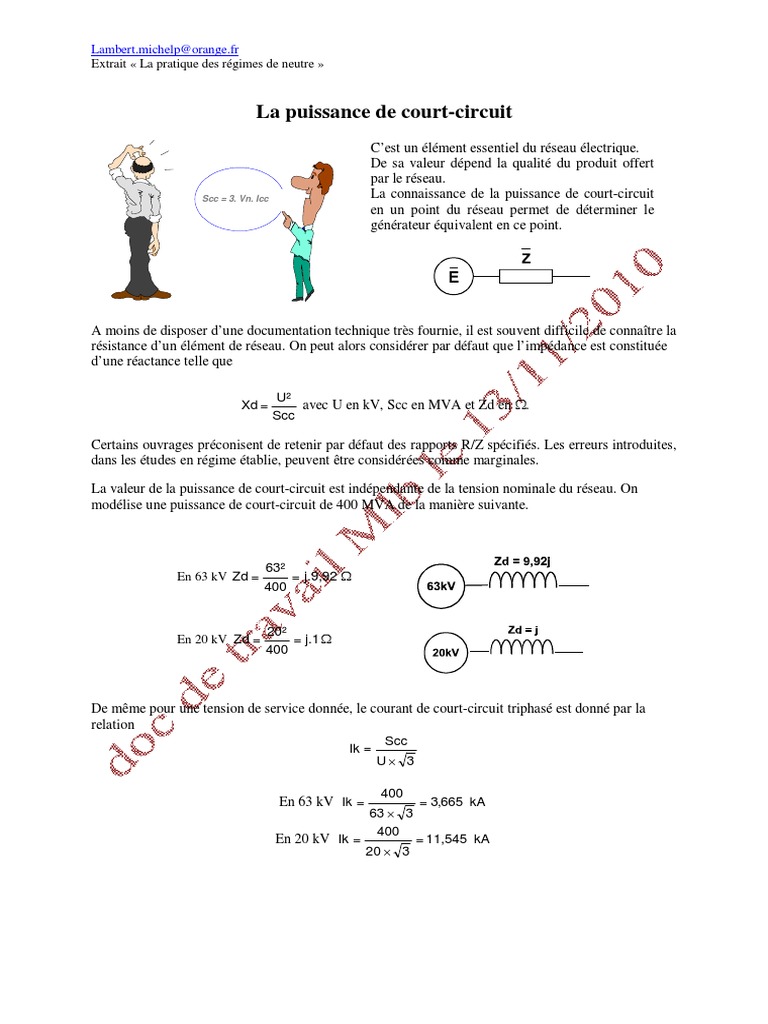 Puissance de Court-Circuit en Réseau | PDF | Sciences et mathématiques