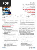 Download Guide dinterprtation de la loi et du rglement sur les tablissements dhbergement touristique  by Radio-Canada SN309297029 doc pdf