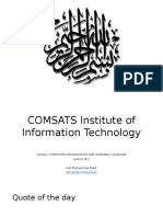 COMSATS Institute Lecture on Data Representation in Binary, Hexadecimal & Character Formats