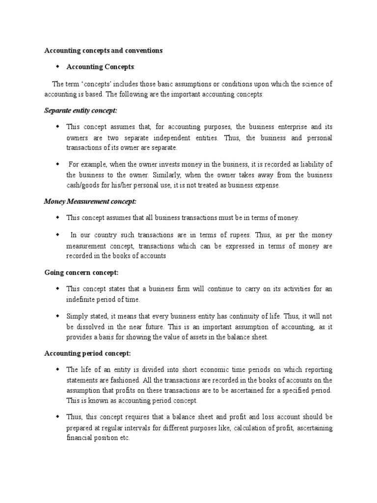 Accounting Concepts and Conventions | PDF | Historical Cost | Cost