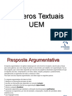 Gêneros de Redação para UEM 2014