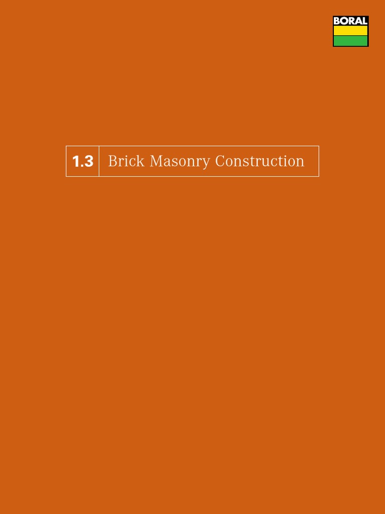 Brick Masonry Construction Pdf Brick Mortar Masonry