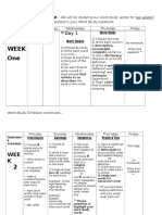 Word Study Schedule 2015