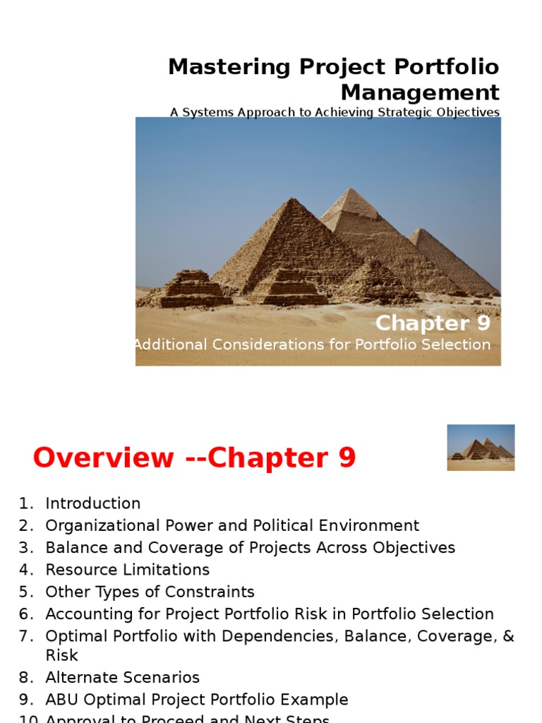 Optimal Project Portfolio Selection | PDF | Goal | Risk