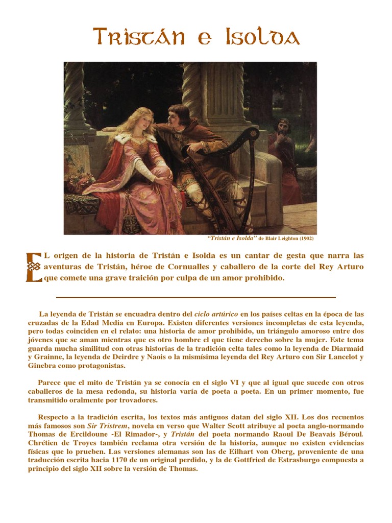 Leyenda de Tristán e Isolda | PDF | Tristan