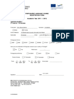 Portuguese Language Course Registration Form Academic Year 2011 / 2012