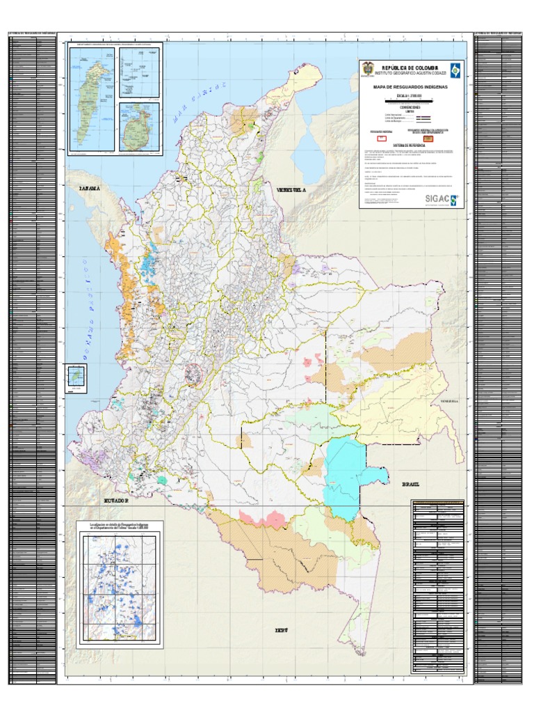 Mapa de Resguardos Indígenas en Colombia | PDF | Colombia