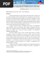 A Importancia Do Estagio Supervisionado Em Ciencias e Biologia Para