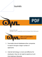 Scannable Résumés: Purdue OWL Staf Brought To You in Cooperation With The Purdue Online Writing Lab