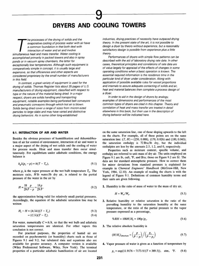 Dryers and Cooling Towers 93851 - 09a | PDF | Humidity | Thermodynamics
