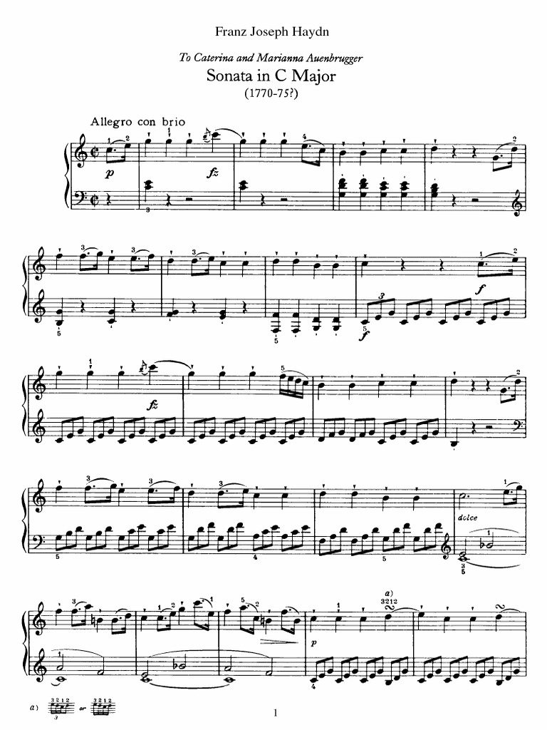 Haydn Piano Sonata C Major IMSLP PDF