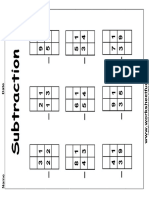 Borrow Subtraction - Squares - 1