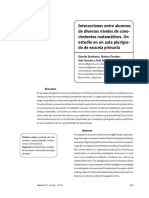 Interacciones Entre Alumnos de diversos niveles de conocimientos matemáticos. Un estudio en un aula plurigrado de escuela primaria