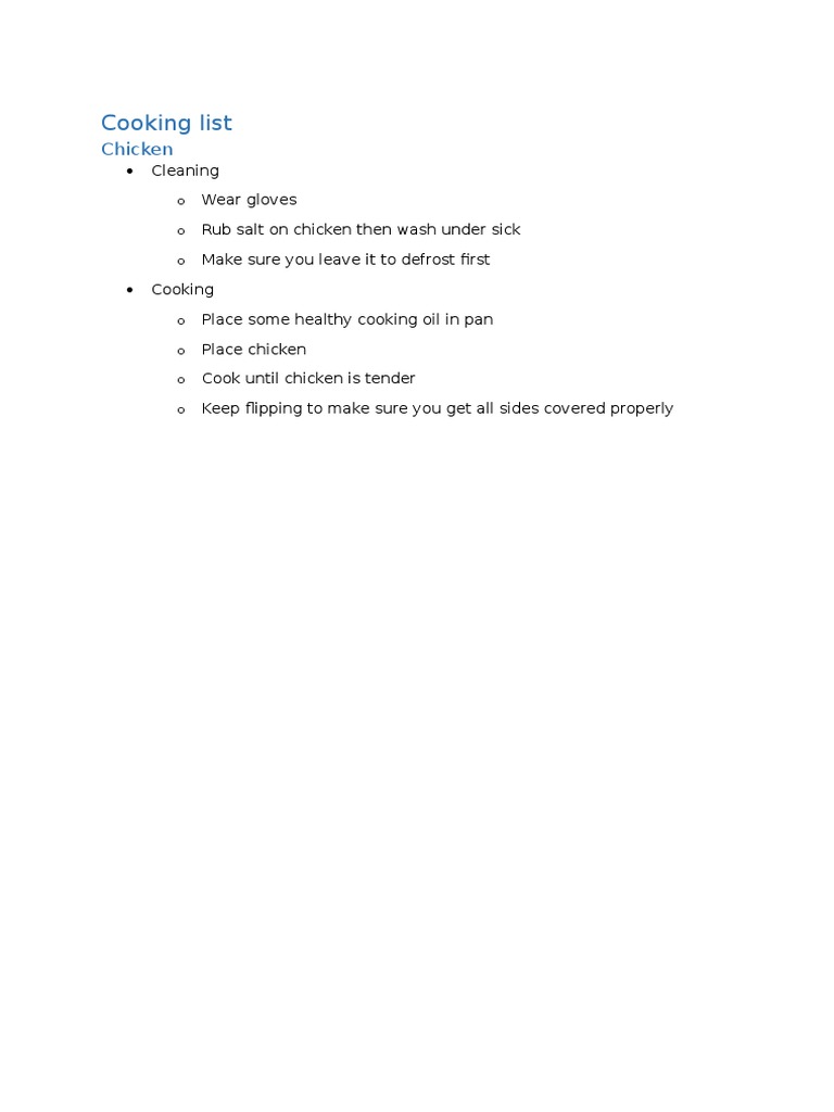 Beginner's Guide to Cooking Chicken | PDF