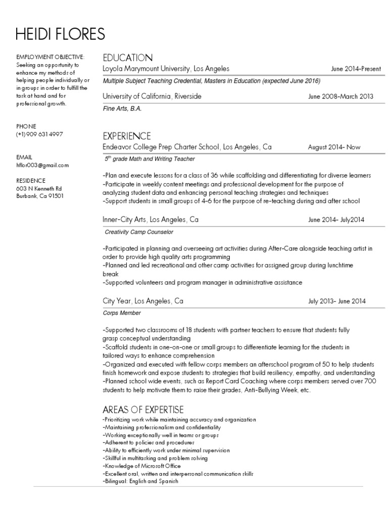 Teaching Experience and Education Summary | PDF