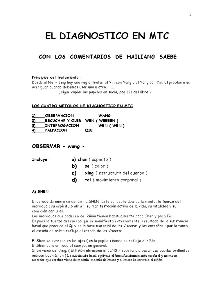 Diagnostico MTC | PDF | Yin y yang | Bazo