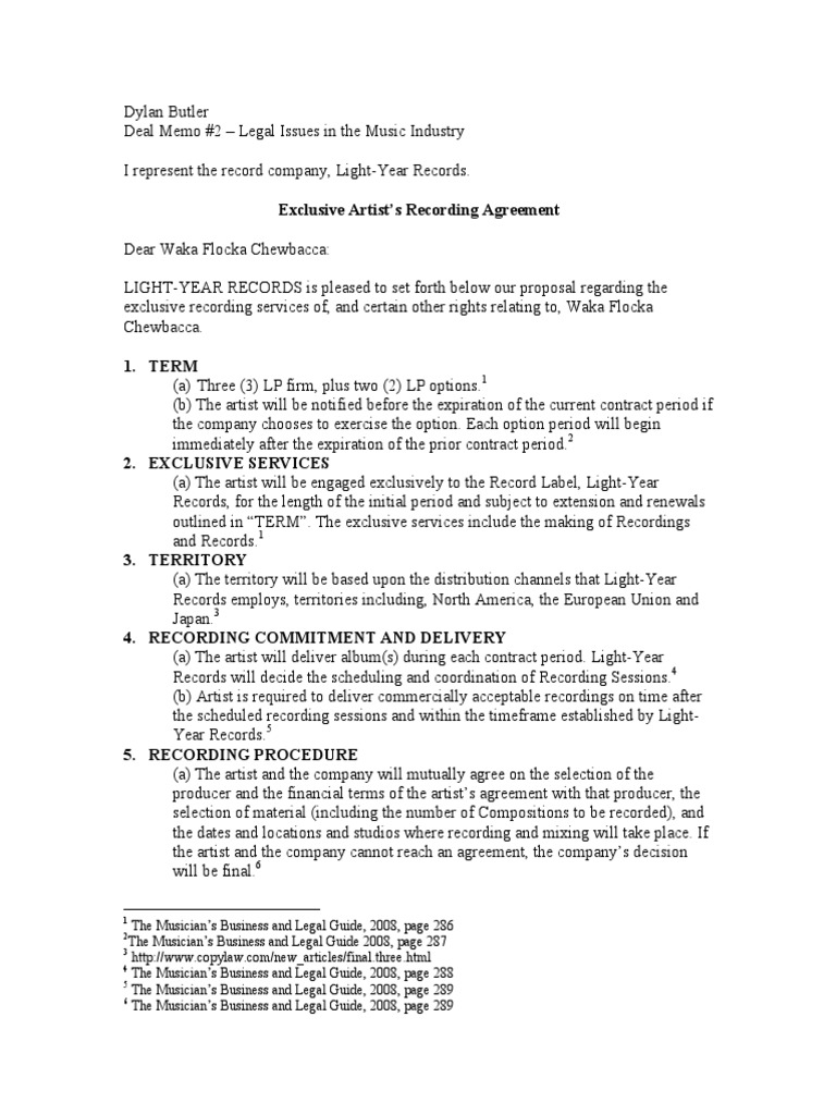 Recordingdealmemo | PDF | Royalty Payment | Websites
