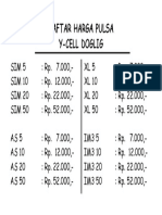 Daftar Harga Pulsa