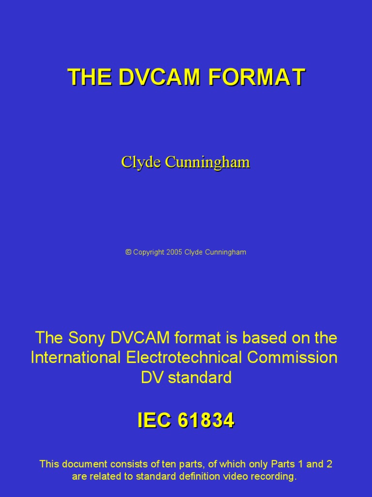 DVCAMformat | PDF | Data Compression | Film And Video Technology