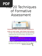 The 20 Techniques of Formative Assessment