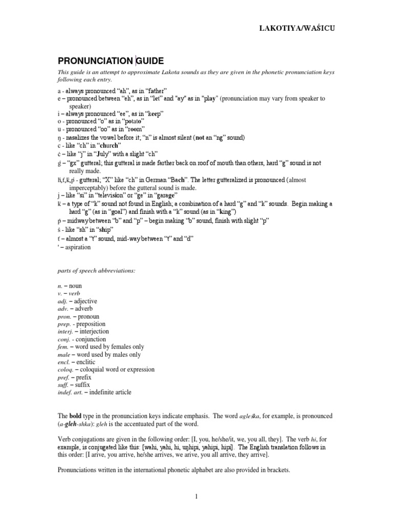 LakotaEnglish Dictionary PDF Adjective Part Of Speech