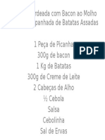 Picanha Bardeada Com Bacon Ao Molho Garlic Acompanhada de Batatas Assadas