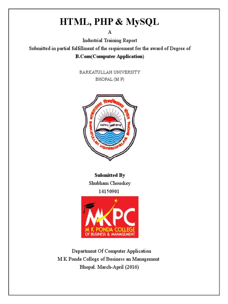 Final PHP Report Manmohan | PDF | Websites | Http Cookie