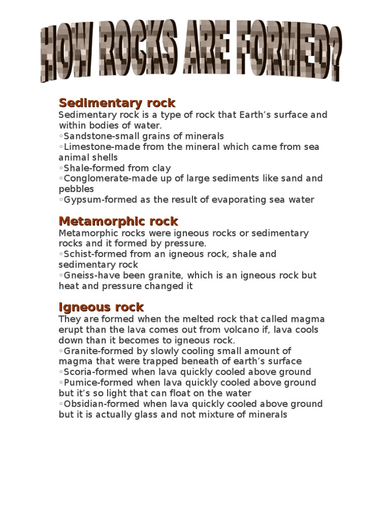 Overview of Sedimentary Rocks | PDF | Science & Mathematics