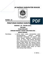 KAB BOGOR 25 2011 Pajak Reklame