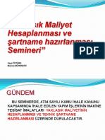 Yaklaşık Maliyet Hazırlama