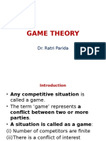 Game Theory: Dr. Ratri Parida