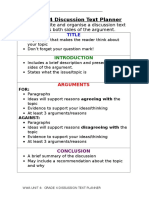 discussion text planner grade 4