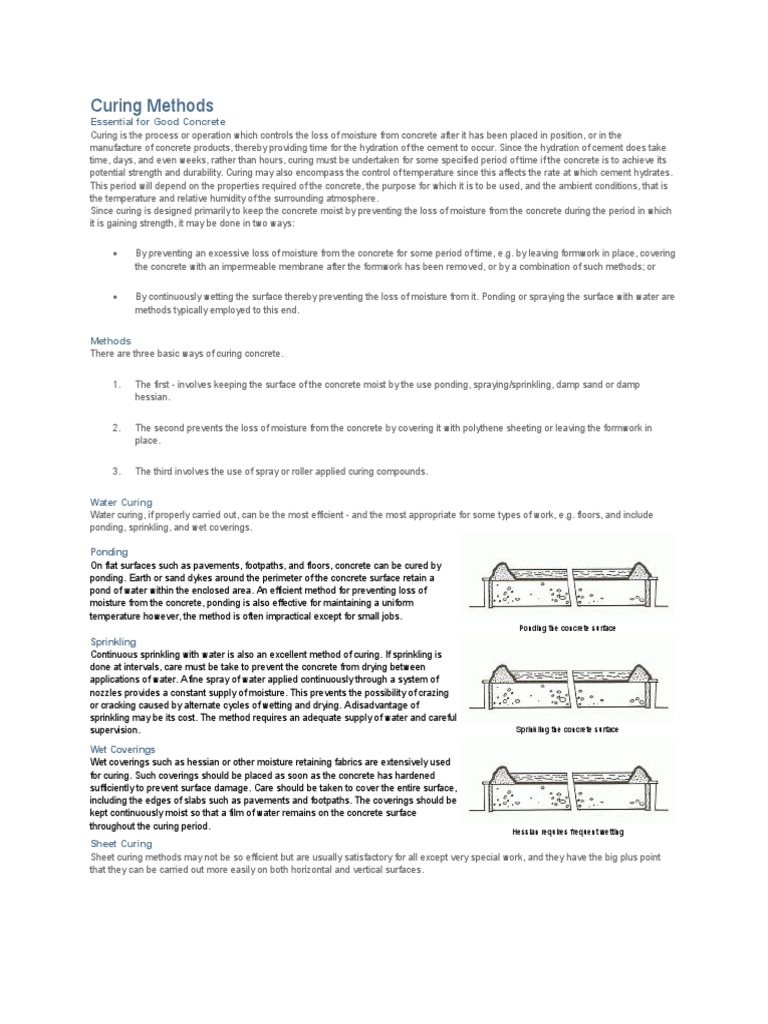 Curing Methods | PDF | Concrete | Road Surface