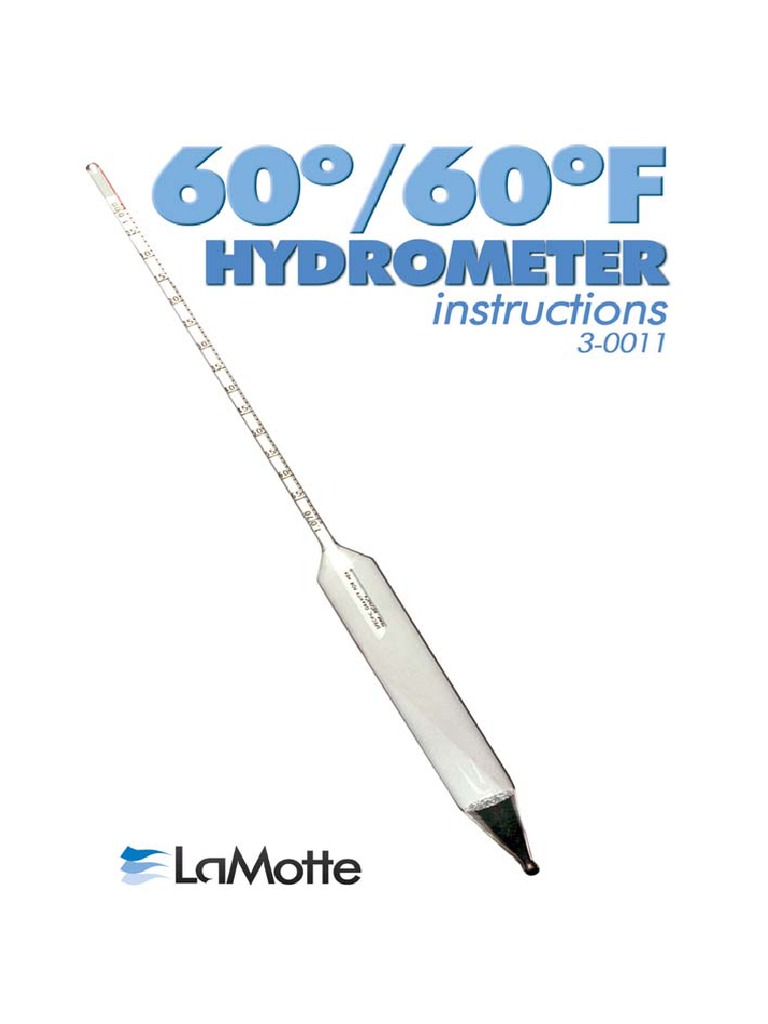 Hydrometer Instruction Manual Salinity Calibration