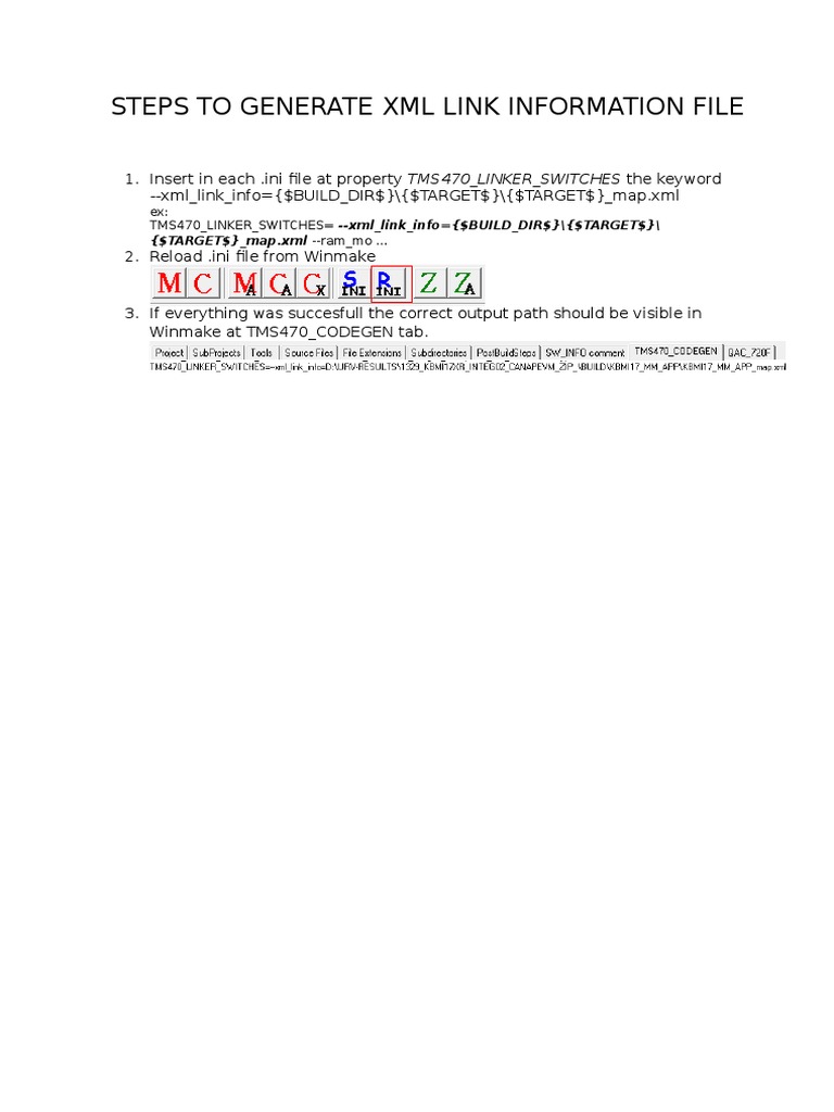 Generate XML Link Info File Steps | PDF